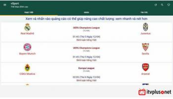 Ứng dụng xem bóng đá trên Android box Vsport
